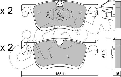 Cifam 822-1349-0 - Kit de plaquettes de frein, frein à disque cwaw.fr