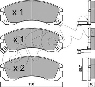 Cifam 822-134-0 - Kit de plaquettes de frein, frein à disque cwaw.fr