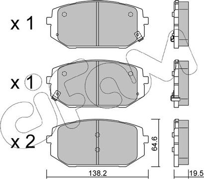 Cifam 822-1361-0 - Kit de plaquettes de frein, frein à disque cwaw.fr