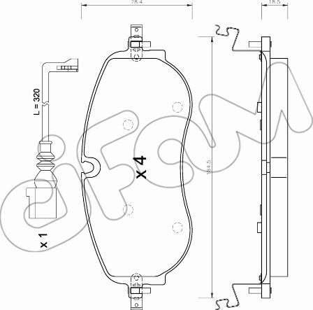 Cifam 822-1320-0 - Kit de plaquettes de frein, frein à disque cwaw.fr