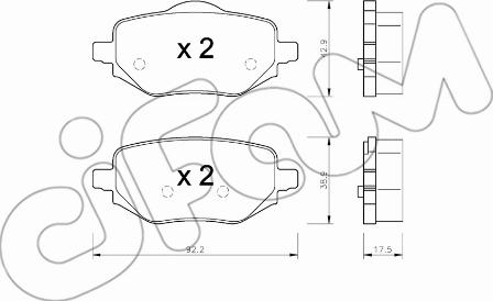 Cifam 822-1323-0 - Kit de plaquettes de frein, frein à disque cwaw.fr