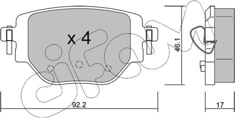 Cifam 822-1246-0 - Kit de plaquettes de frein, frein à disque cwaw.fr