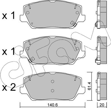 Cifam 822-1241-0 - Kit de plaquettes de frein, frein à disque cwaw.fr