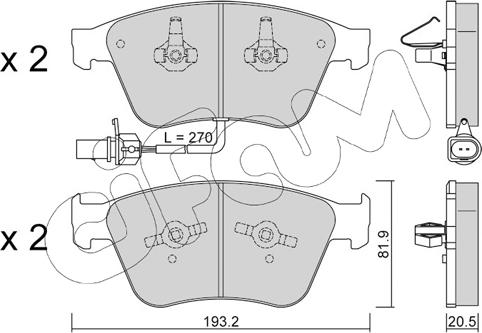 Cifam 822-1253-0 - Kit de plaquettes de frein, frein à disque cwaw.fr