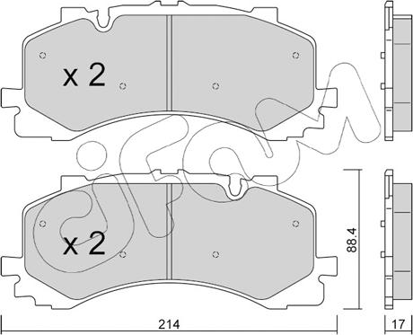 Cifam 822-1252-0 - Kit de plaquettes de frein, frein à disque cwaw.fr