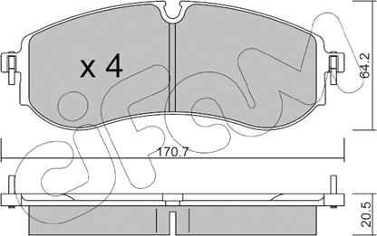 Cifam 822-1263-0 - Kit de plaquettes de frein, frein à disque cwaw.fr