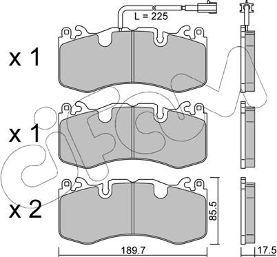 Cifam 822-1202-0 - Kit de plaquettes de frein, frein à disque cwaw.fr