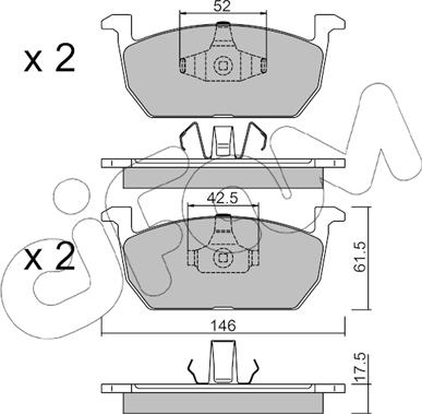 Cifam 822-1214-0 - Kit de plaquettes de frein, frein à disque cwaw.fr