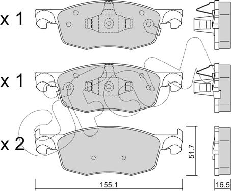 Cifam 822-1282-0 - Kit de plaquettes de frein, frein à disque cwaw.fr