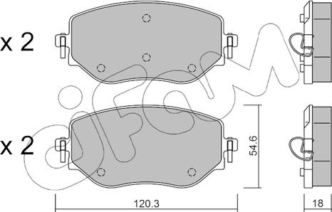 Cifam 822-1225-0 - Kit de plaquettes de frein, frein à disque cwaw.fr