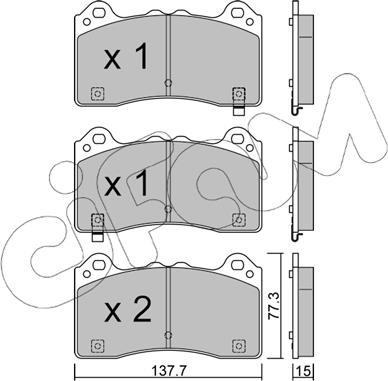 Cifam 822-1220-0 - Kit de plaquettes de frein, frein à disque cwaw.fr