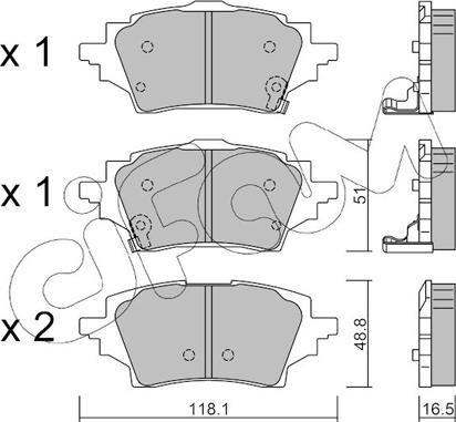 Cifam 822-1228-0 - Kit de plaquettes de frein, frein à disque cwaw.fr