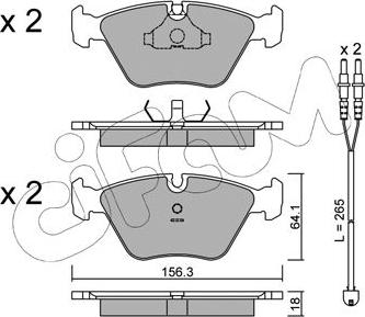 Cifam 822-122-2K - Kit de plaquettes de frein, frein à disque cwaw.fr