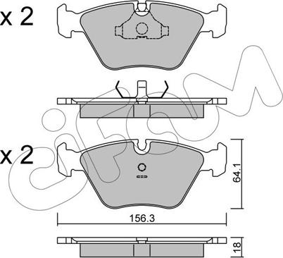 Cifam 822-122-2 - Kit de plaquettes de frein, frein à disque cwaw.fr