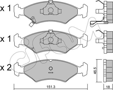 Cifam 822-127-0 - Kit de plaquettes de frein, frein à disque cwaw.fr