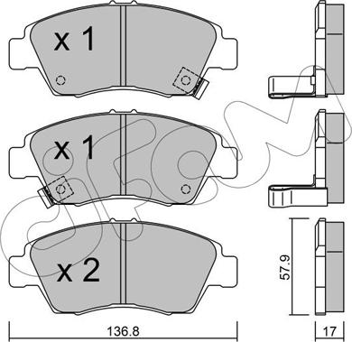 Cifam 822-175-0 - Kit de plaquettes de frein, frein à disque cwaw.fr