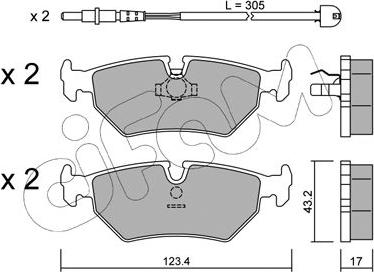 Cifam 822-178-1K - Kit de plaquettes de frein, frein à disque cwaw.fr