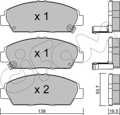 Cifam 822-172-0 - Kit de plaquettes de frein, frein à disque cwaw.fr