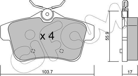 Cifam 822-855-0 - Kit de plaquettes de frein, frein à disque cwaw.fr