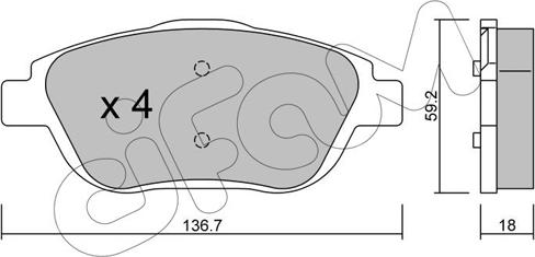 Cifam 822-852-0 - Kit de plaquettes de frein, frein à disque cwaw.fr