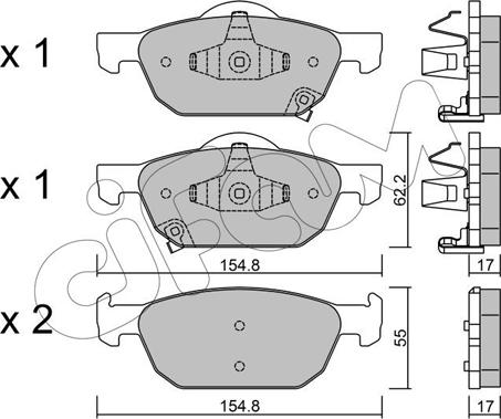 Cifam 822-866-0 - Kit de plaquettes de frein, frein à disque cwaw.fr