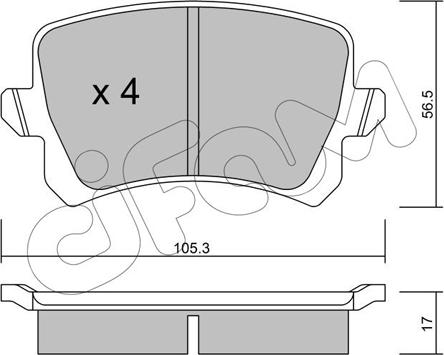 Cifam 822-806-0 - Kit de plaquettes de frein, frein à disque cwaw.fr