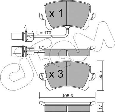 Cifam 822-806-1 - Kit de plaquettes de frein, frein à disque cwaw.fr