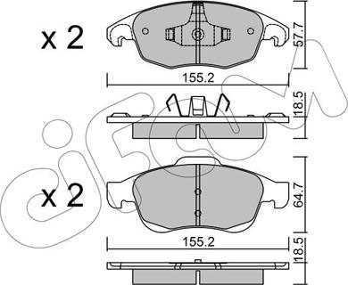 Cifam 822-800-0 - Kit de plaquettes de frein, frein à disque cwaw.fr