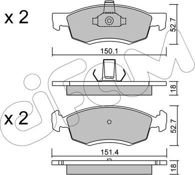 Cifam 822-802-0 - Kit de plaquettes de frein, frein à disque cwaw.fr