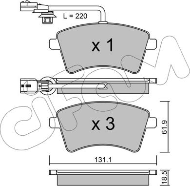 Cifam 822-812-1 - Kit de plaquettes de frein, frein à disque cwaw.fr