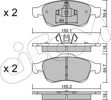 Cifam 822-817-0 - Kit de plaquettes de frein, frein à disque cwaw.fr