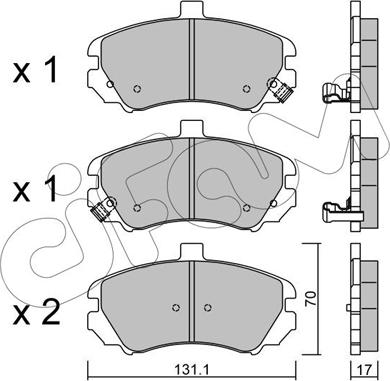 Cifam 822-884-0 - Kit de plaquettes de frein, frein à disque cwaw.fr