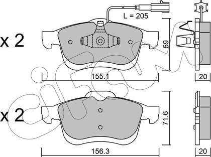 Cifam 822-824-1 - Kit de plaquettes de frein, frein à disque cwaw.fr