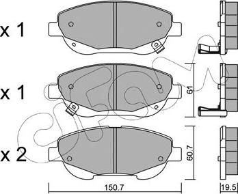 Cifam 822-879-0 - Kit de plaquettes de frein, frein à disque cwaw.fr