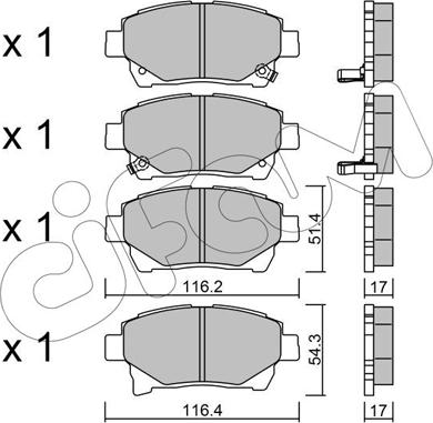 Cifam 822-877-0 - Kit de plaquettes de frein, frein à disque cwaw.fr