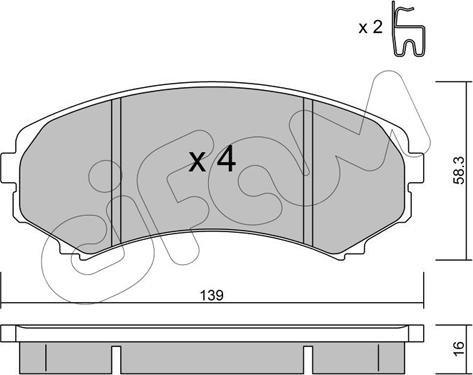 Cifam 822-399-0 - Kit de plaquettes de frein, frein à disque cwaw.fr