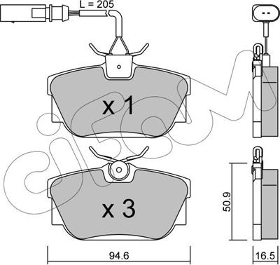 Cifam 822-346-1 - Kit de plaquettes de frein, frein à disque cwaw.fr