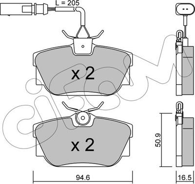 Cifam 822-346-2 - Kit de plaquettes de frein, frein à disque cwaw.fr