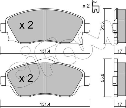 Cifam 822-340-0 - Kit de plaquettes de frein, frein à disque cwaw.fr