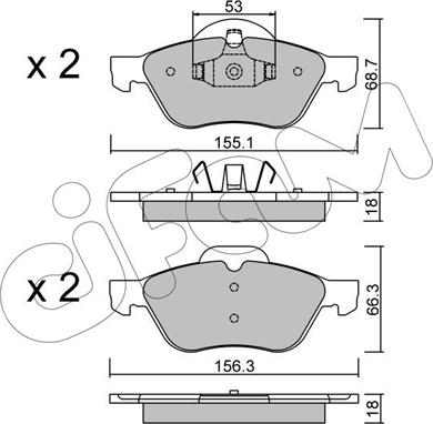 Cifam 822-335-0 - Kit de plaquettes de frein, frein à disque cwaw.fr