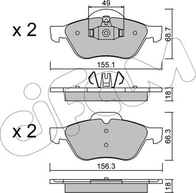 Cifam 822-335-1 - Kit de plaquettes de frein, frein à disque cwaw.fr