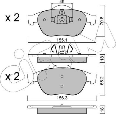 Cifam 822-336-2 - Kit de plaquettes de frein, frein à disque cwaw.fr