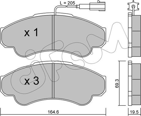 Cifam 822-326-0 - Kit de plaquettes de frein, frein à disque cwaw.fr