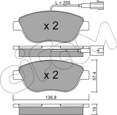 Cifam 822-322-3 - Kit de plaquettes de frein, frein à disque cwaw.fr