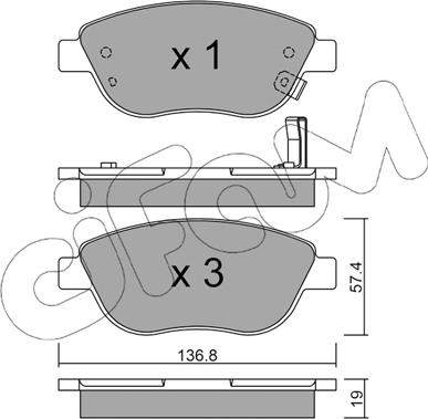 Cifam 822-322-2 - Kit de plaquettes de frein, frein à disque cwaw.fr