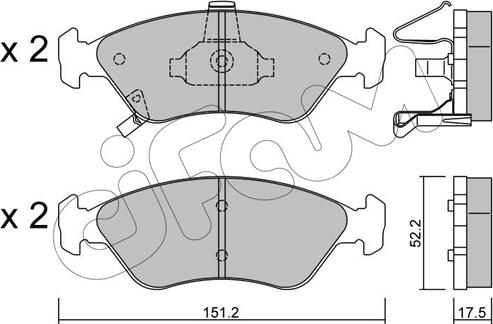 Cifam 822-371-0 - Kit de plaquettes de frein, frein à disque cwaw.fr