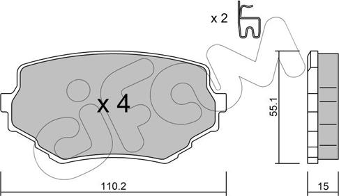 Cifam 822-249-0 - Kit de plaquettes de frein, frein à disque cwaw.fr