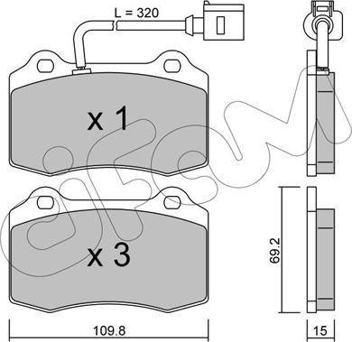 Cifam 822-251-4 - Kit de plaquettes de frein, frein à disque cwaw.fr