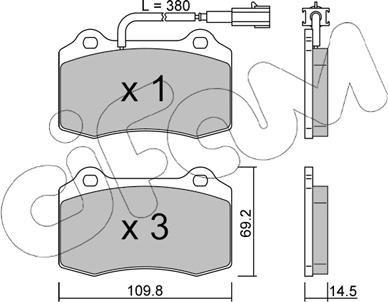 Cifam 822-251-8 - Kit de plaquettes de frein, frein à disque cwaw.fr