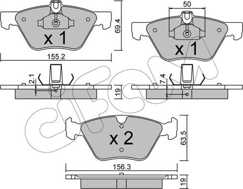 Cifam 822-252-1 - Kit de plaquettes de frein, frein à disque cwaw.fr